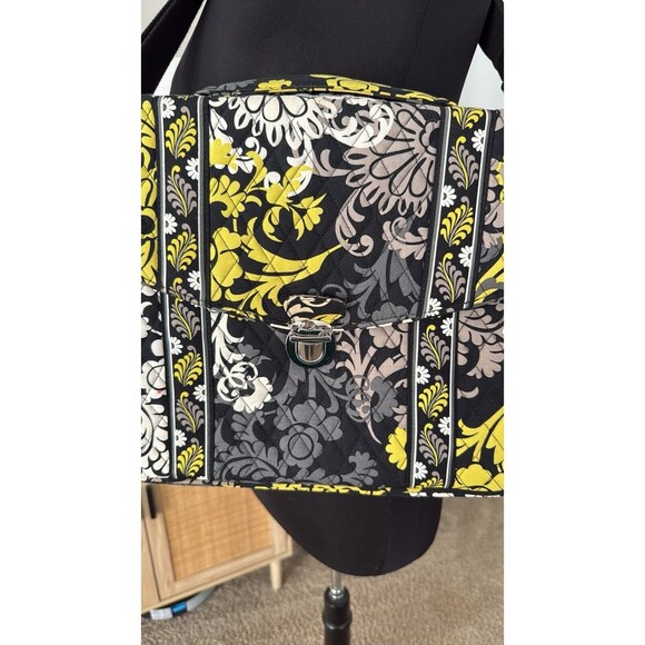 VERA BRADLEY Work Essentials Briefcase Attaché Laptop, Baroque Black Yellow Gray - Picture 6 of 9